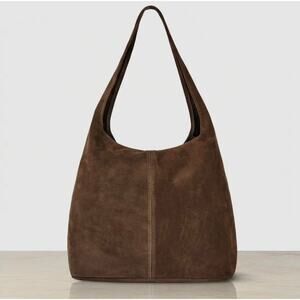 Suede Shoulder Hobo Crossbody Bag in Brown
